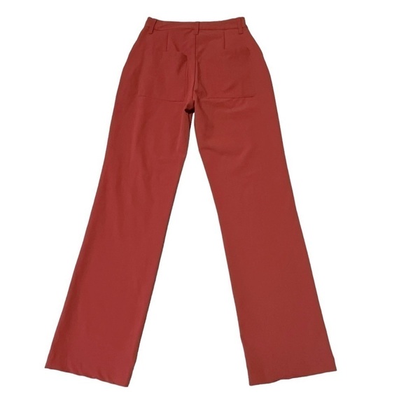 Danielle Bernstein We Wore What High Waisted Wide Leg Trouser Pant Red Sz 2 #920 - Picture 6 of 11